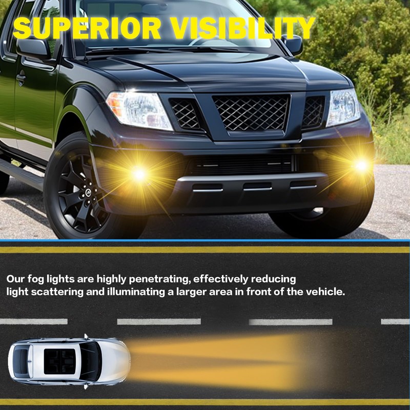Fog Lights Assemblies Compatible With 2005-2015 Xterra 2010-2019 Frontier Front