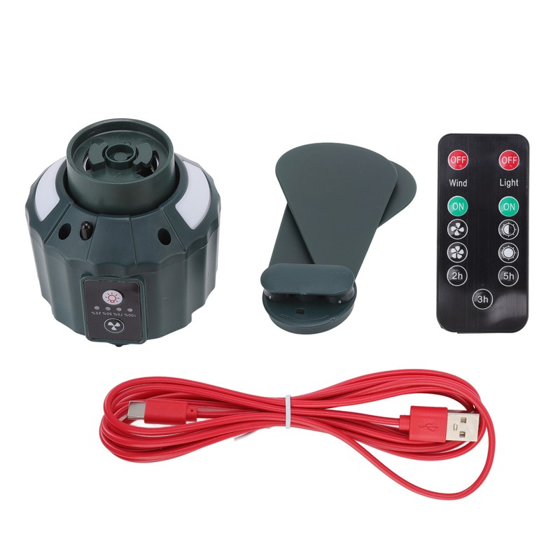 Portable Camping Fan LED 3 Speed Timing 10400mAh Waterproof USB