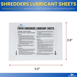 1InTheOffice Paper Shredders Lubricant Sheets 5 1/2"" x 2 3/4"", Shredder Sharpening & Lubricant Sheets, Shredder Cleaning Sheets, 24 Pack