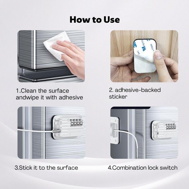 Pack of 2 Fridge Lock with Code, Fridge Lock No