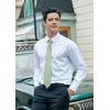 HISDERN Sage Green Ties for Men Wedding Silk Woven Necktie