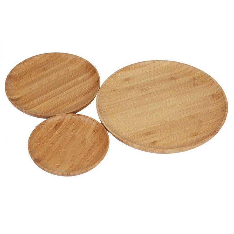 Generisch Bamboo Plates, Wooden Plates, Made of Environmentally Friendly Bamboo