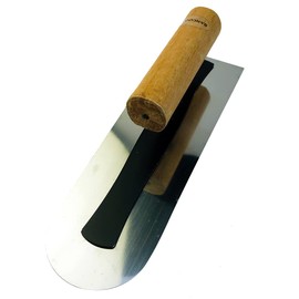 BANCOO Single Round Head Stainless Steel Trowel - Super Elastic Ultra-Thin Blade - Smoothing, Skimming & Finishing Tool for Plaster & Concrete (D2140Y)