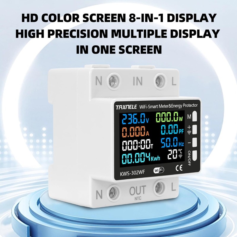 TUYA WiFi Smart Power Meter Over Under Voltage Protector Protection