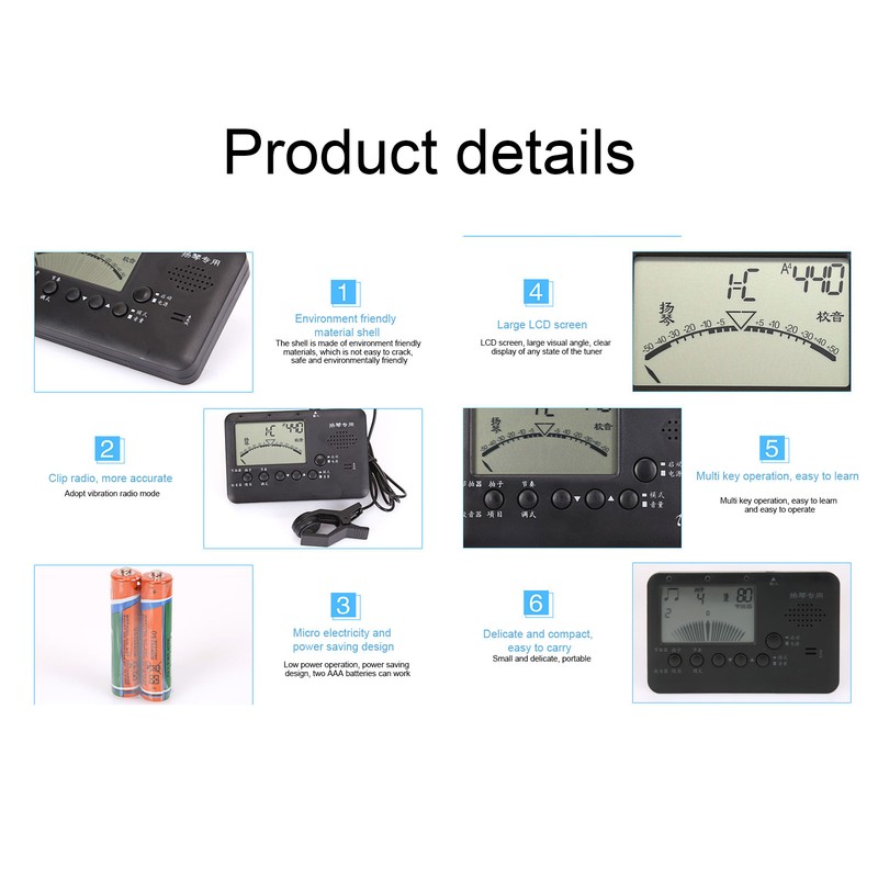 Dulcimer Tuner 3 in 1 Metronome Tuner Tone Generator Music