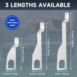 Set of 3 Stainless Steel Tailgate Stands 10/15/20 cm, Tailgate Stand for VW T4 T5 T6 Multivan, California, Camping, Bus, Car Tailgate Stand, Tailgate Mount