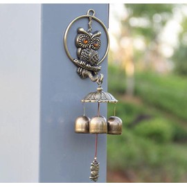 Rurumi Antique Owl Doorbell, Magnet, Magnet, Type, Owl, Door Chime, Call Bell, Iron Bell, Feng Shui, Goods, Lucky Charm, Wind Chime