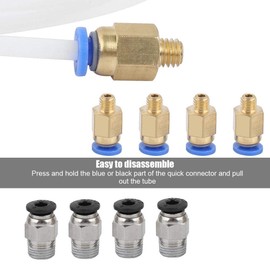 2*PTFE Tube+4*PC4-M6 Straight Pneumatic 4mm M6 PTFE Tube Push Quick Fitting+4*PC4-M10 Straight Pneumatic Fitting Push
