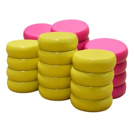 26 Pink and Yellow Crokinole Discs – Full Set (Large Discs - 1 1/4 Inch Diameter (3.2cm))
