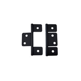 QCAA Flag Three Leaf 3-1/2" Bifold Shutter Hinge for Non-Mortise Cabinet Hardware, Black, Made in Taiwan, 2 Pack