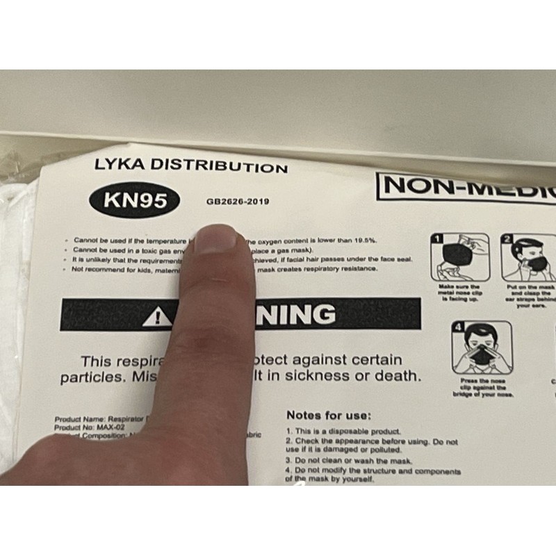 Lyka Distribution KN95 Face Masks - 50 Pack - 5