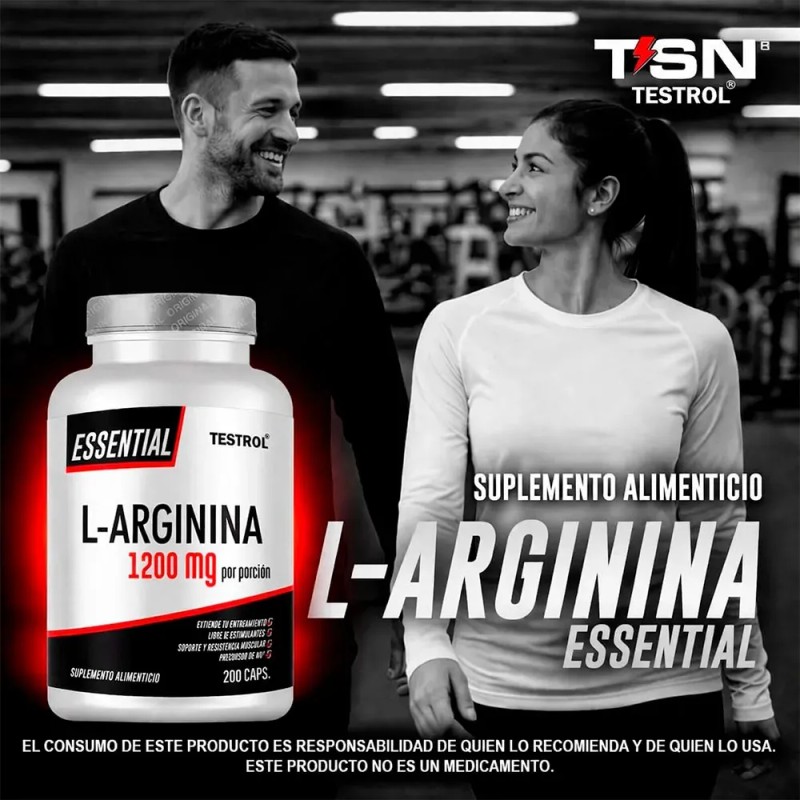 Arginina Essential Suplemento Aminoácido 1200mg Cápsulas Puras Apoyo Rendimiento Físico