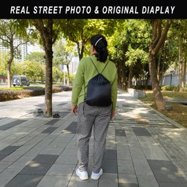 CAIHONG 100 Pack Drawstring Backpack Bulk Drawstring Bags Cinch Sack for Gym, Yoga, Shopping, Sports, Hiking or Gifts for Women and Men, Black-100pcs