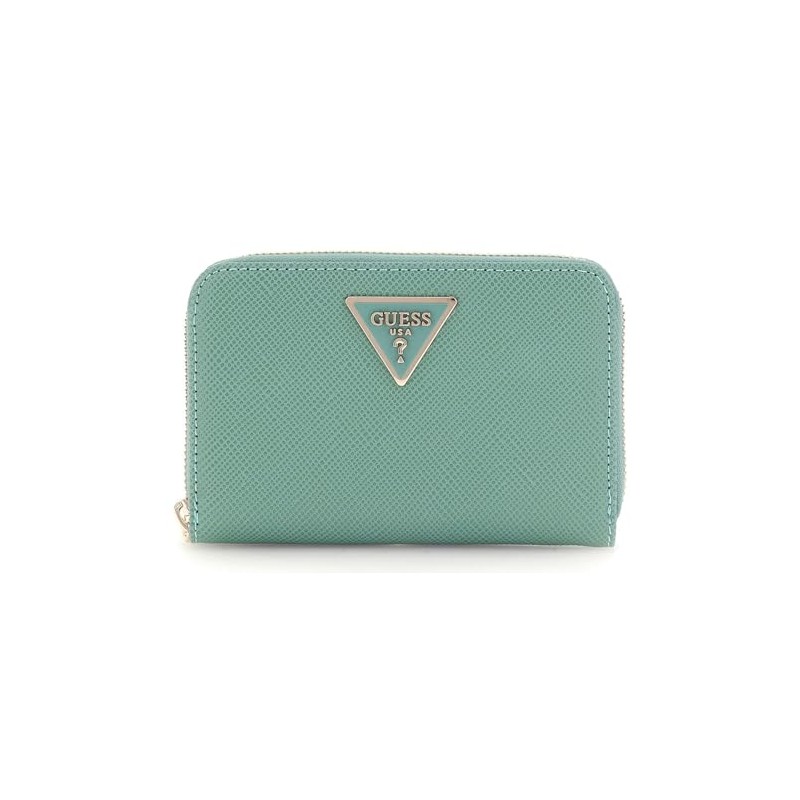 GUESS Laurel SLG Medium Zip Around Wallet Teal, teal
