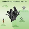 PUAMRPTS Engine Coolant Thermostat Housing Assembly - Compatible with Ford