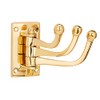 NKlaus 3-Way Clothes Hook Swivel Brass Solid Gold Maritime Coat