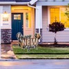 VictoryStore Corrugated Plastic Happy New Year Lighted Yard Sign: 34"