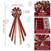 RECUTMS Large Christmas Tree Topper Christmas Bows Red Burlap Bow