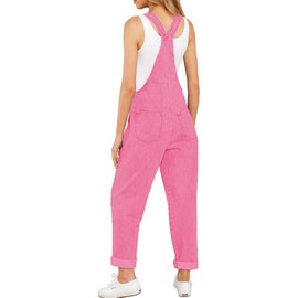 GRAPENT Overalls for Women Baggy Overalls Women Denim Jumpsuit Jean Romper Overall Denim Outfit Cute Western Clothes 2024 Work Outfits Color Candy Pink Petite Size Small Size 4 Size 6