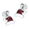 Santa Hat Christmas Earrings .925 with Sparkly Glitter