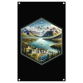 Moose Pass Alaska Travel Destination Souvenir Metal Sign 9 x 15