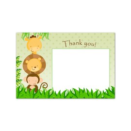 30 Blank Thank You Cards Notes Jungle Green Birthday Baby Shower + 30 White Envelopes