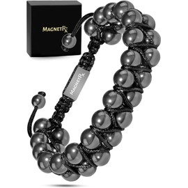 MagnetRX® Hematite Magnetic Bracelet – Magnetic Hematite Bracelets with Beads (Double Strength 8 mm)