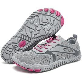 HOBIBEAR Barefoot Shoes for Men Women Wide Toe Box Zero Drop Cross-Training Minimalist Unisex Light Gray