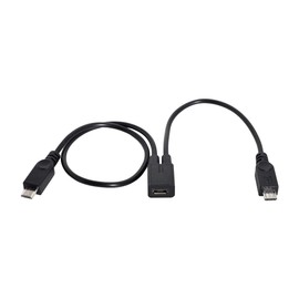 cablecc Micro USB Female to 2X Micro USB Male Splitter Extension Charge Cable for S5 i9600 S4 I9500 Note2 N7100 S3 I9300 S2 9100