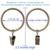 WeeksEight 40 Pack Bronze Curtain Rings with Clips, Curtain Hooks