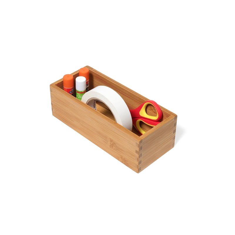 Lipper International Bamboo Utensil Holder Storage Box for Cooking Tools,