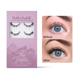 FlutterHabit Bestie Lash Clusters for Women, Salon Quality At Home Eyelashes Extension Kit, 6 Lash Sets, No Lash Glue Included