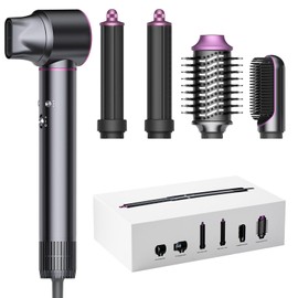 Funflow 5 in 1 Hair Styler – High-Speed 110,000 RPM Hair Dryer Brush with Auto Curling, Straightening & Volumizing Brushes for Quick, Frizz-Free Styling & No Heat Damage, Convenient Hair Styling Tools