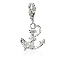 NKlaus 13225 Women's Anchor Charm Pendant 925 Silver 17 x 14 mm for Charm Bracelet Hope Motif, Silver