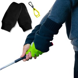 ZIGZAG Golf Gloves Cold Protection Mitten Hand Warmer Winter Golf Cold Protection Warm Gloves Both Hands Men Women, Black