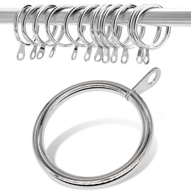 WANXIANG 20 pcs Metal Curtain Rings with Eyelet, 1-1/4 inch Inner Diameter,Fits Up to 1 Inch Rod…