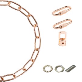 Arncmiv Pendant Light Fixture Chain, Heavy Duty, Rose Gold, 12 inch