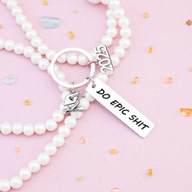 Iweca 2024 Graduation Gifts for Women Him Senior Keychain for Her Men Student Graduate Grad Idea for Son Daughter Teen from College High School Jewelry Present Gift for Boy Girl Grads, Silver, Medium