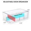 Yesesion Clear Plastic Cord Organizer Box with Adjustment Compartments, Large