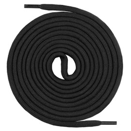 Mount Swiss© Round Laces for Trekking and Work Shoes, Extra Tear-Resistant, Diameter 5 mm, Length 70-220 cm, Polyester (Ms-sp-04) - Black , size: 70 cm