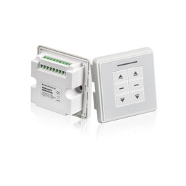 AC228-01 Crystal Style Double Routes Radio Receiver, AC to 24V Motor Switch Controller Electric Wall Switch Emitter for Roller Blinds/Shades Motor