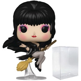 POP Horror Icons: Elvira on Broom - Mistress of The Dark Funko Vinyl Figure (Bundled with Compatible Box Protector Case) Multicolor 3.75 inches