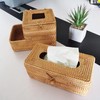 amololo Decorative Square Rattan Tissue Box and Condiment Organizer,6"x6" Napkin