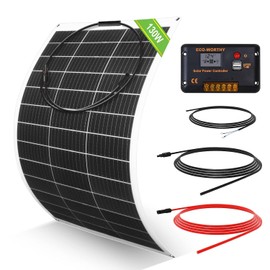 ECO-WORTHY 130Watt 12Volt Flexible Solar Panel Kit for Off Grid Home RV, Boat and Uneven Surfaces:1pcs 130W Mono Solar Panel + 30A 12V Charger Controller + Solar Cable + Tray Cable + Y Branch