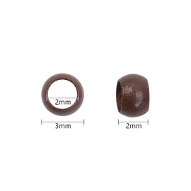 3.0mm Nano Beads Micro Links Copper Nano Rings Hair Beads for Hair Extensions (200Pcs Brown)