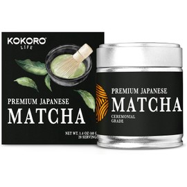 Matcha Japonés Ceremonial 40g – KOKORO LIFE – Uji, Japón, Primera Cosecha, Té Verde en Polvo 100% Puro, Sabor Suave y Umami, Ideal para Té Usucha y Latte