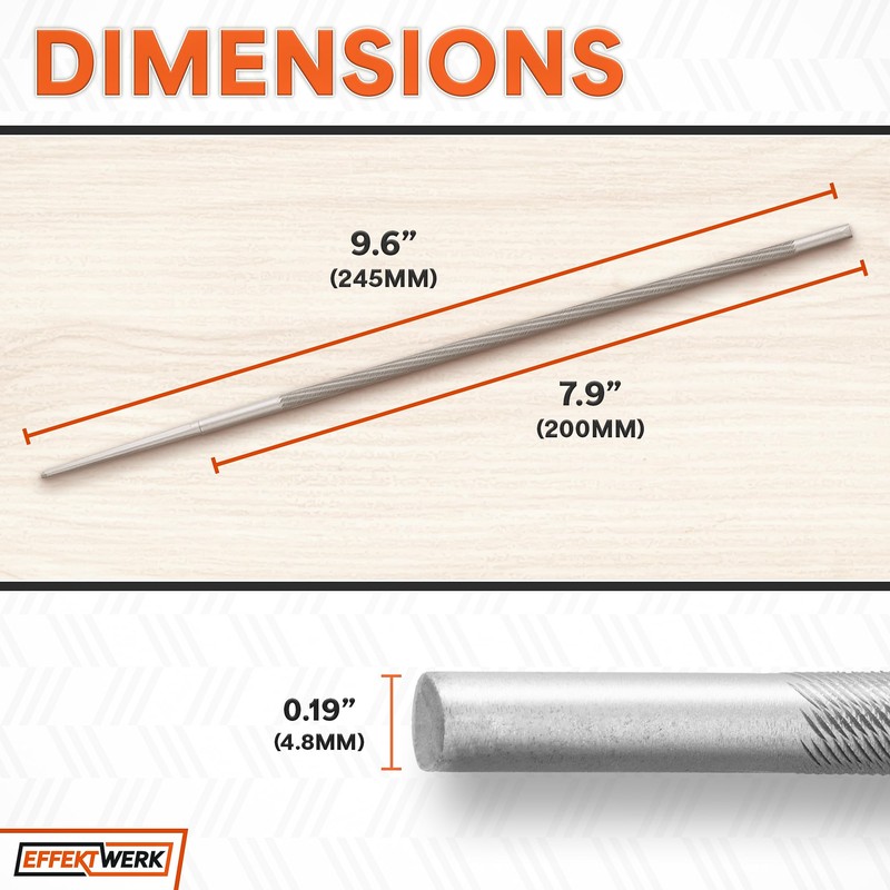 Chainsaw Sharpening File Set - 6 Round Files Compatible w/