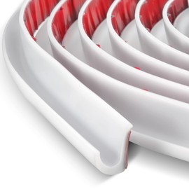 Tondiamo 40 ft Rv Rain Gutter 1/2 Inch Plastic Drip Rail PVC Strip Roof Rain Diverter, Adhesive Backing, Flexible J Shape Rv Trim Molding for Car Van Door Motorhome(White)