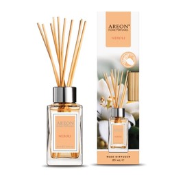Areon Home Luxury Perfume Reed Diffuser + 10 Rattan Reeds, Neroli 85 ml