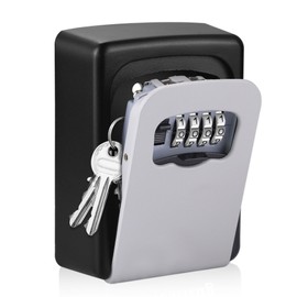 Key Lock Box for Outside - Sturdy and Durable Lock Box for House,5 Key Capacity Lockbox for Keys Outdoor,Waterproof Emergency Spare Lockbox with Resettable Code for Home,Garage,Airbnb